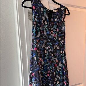 Rebecca Taylor Floral Maxi Dress - Black and Blue